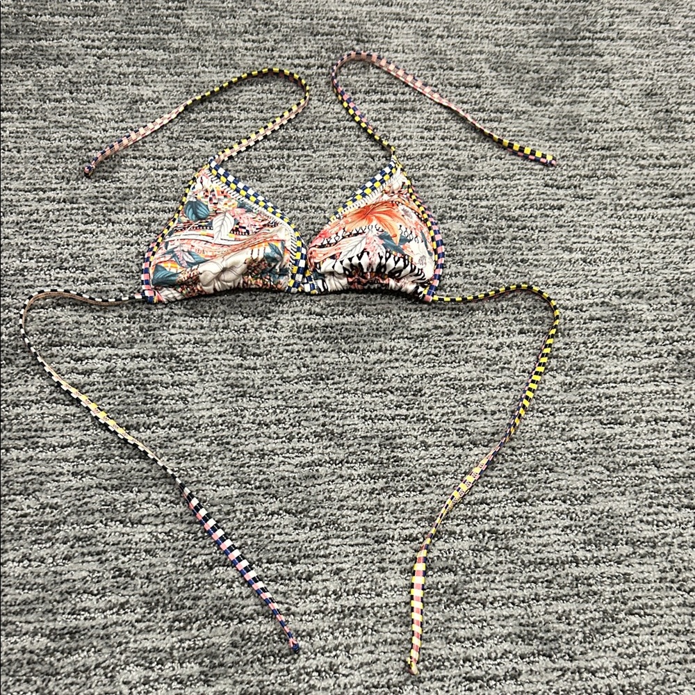 Topshop Multicolor Patterned Bikini Top